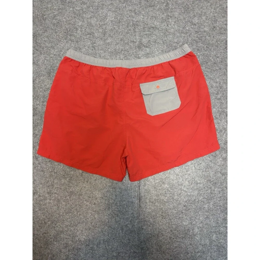 Vtg 90s L.L. Bean Men’s Salmon Swim Trunks XL  Nylon Zip Pocket Elastic Waist